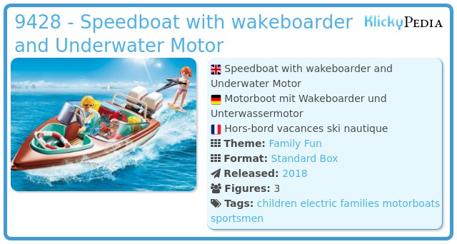 NEW!! Playmobil 9428 Speedboat with Underwater Motor 