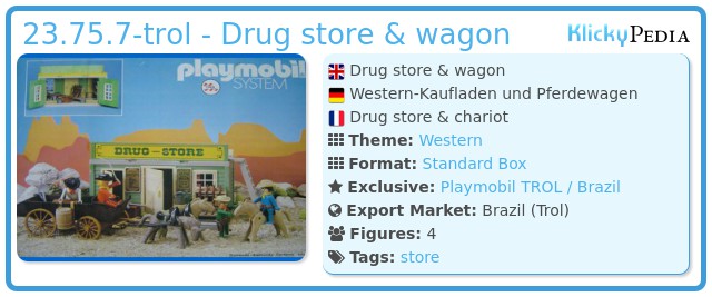 Playmobil 23.75.7-trol - Drug store & wagon