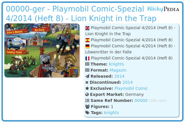 Playmobil 00000-ger - Playmobil Comic-Spezial 4/2014 (Heft 8) - Lion Knight in the Trap