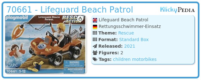 Playmobil 70661 - Lifeguard Beach Patrol