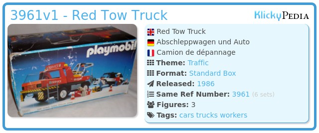 Playmobil 3961v1 - Red Tow Truck