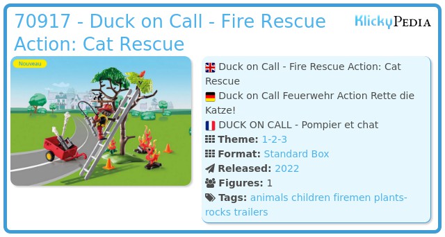 Playmobil 70917 - Duck on Call - Fire Rescue Action: Cat Rescue