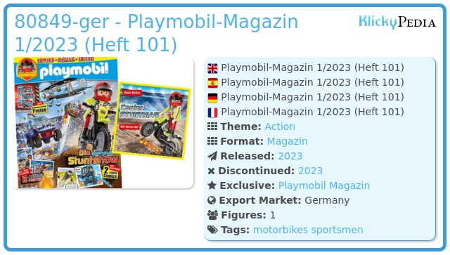 Playmobil 80849-ger - Playmobil-Magazin 1/2023 (Heft 101)