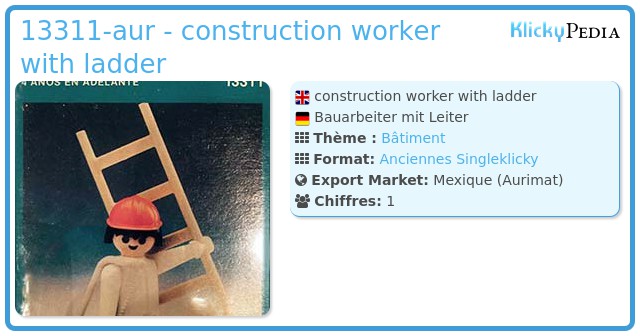 Playmobil 13311-aur - construction worker with ladder