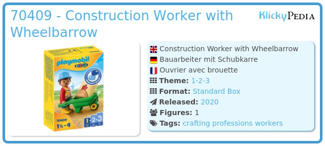 Playmobil 70409 - Construction Worker with Wheelbarrow