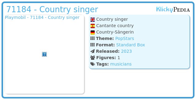 Playmobil 71184 - Country singer