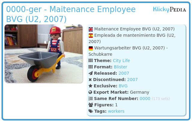 Playmobil 0000-ger - Maitenance Employee BVG (U2, 2007)