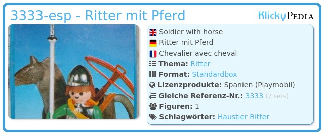 Playmobil 3333-esp - Ritter mit Pferd