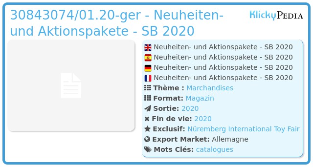 Playmobil 30843074/01.20-ger - Neuheiten- und Aktionspakete - SB 2020
