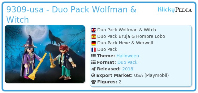 Playmobil 9309 Wolfman & Witch Halloween   NEW 