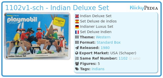 Playmobil 1102v1-sch - Indian Deluxe Set