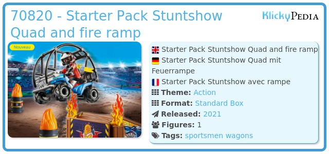 Playmobil 70820 - Starter Pack Stuntshow Quad and fire ramp