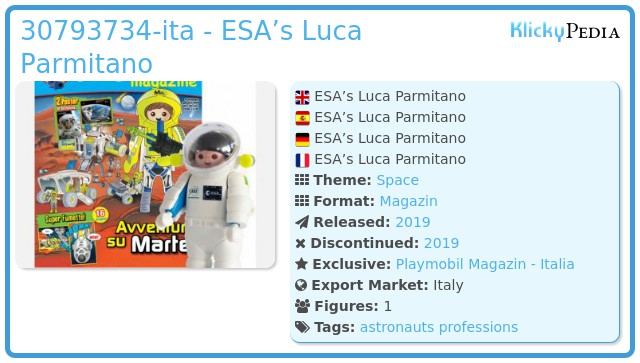 Playmobil 30793734-ita - ESA’s Luca Parmitano