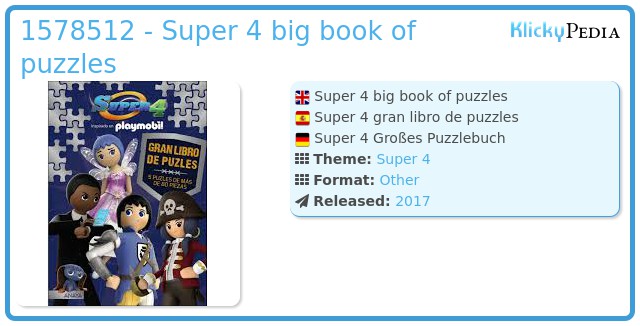 Playmobil 1578512 - Super 4 big book of puzzles
