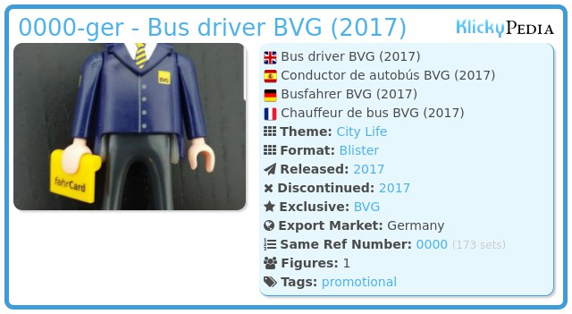 Playmobil 0000-ger - Bus driver BVG (2017)