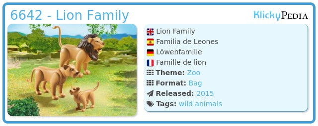 Lion Family Playmobil Play Set 6642 