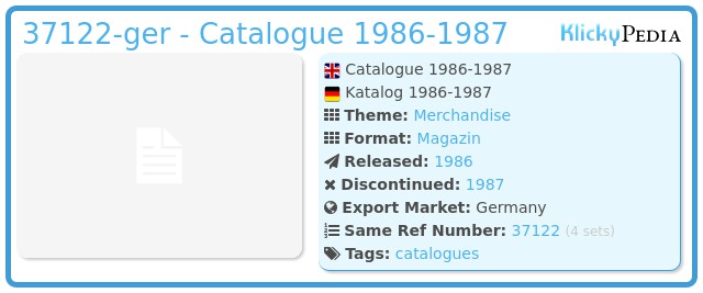 Playmobil 37122-ger - Catalogue 1986-1987