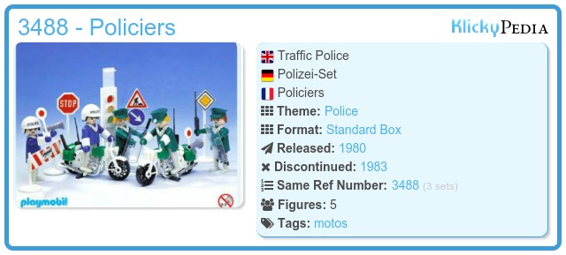 Playmobil Vintage Famobil 3488 – Policiers à Moto – Personnages Années 80