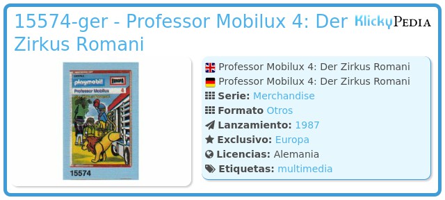 Playmobil 15574-ger - Professor Mobilux 4: Der Zirkus Romani