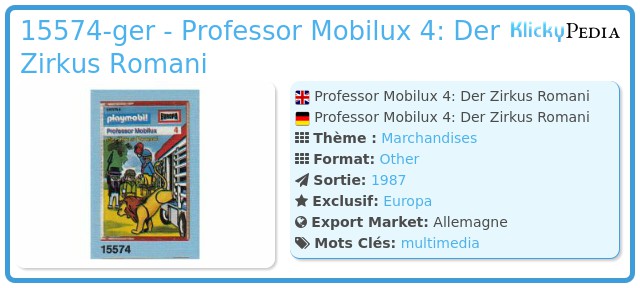 Playmobil 15574-ger - Professor Mobilux 4: Der Zirkus Romani