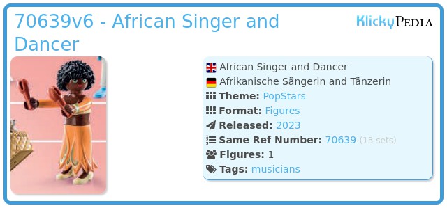 Playmobil 70639v12 - African Singer and Dancer