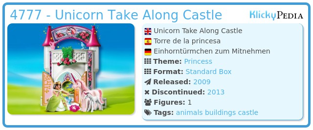 Playmobil 4777 - Unicorn Take Along Castle