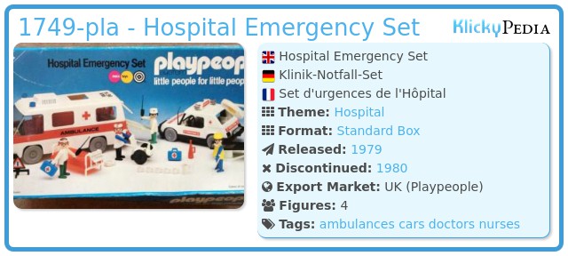 Playmobil 1749-pla - Hospital Emergency Set