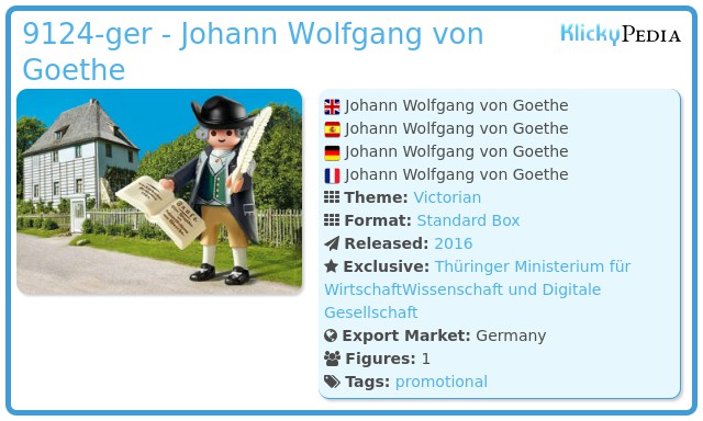 Playmobil 9124-ger - Johann Wolfgang Goethe