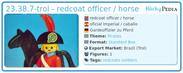 Playmobil 23.38.7-trol - redcoat officer / horse