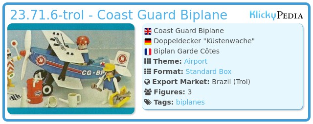 Playmobil 23.71.6-trol - Coast Guard Biplane