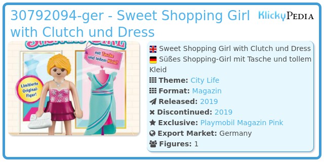 Playmobil 30792094-ger - Sweet Shopping Girl with Clutch und Dress