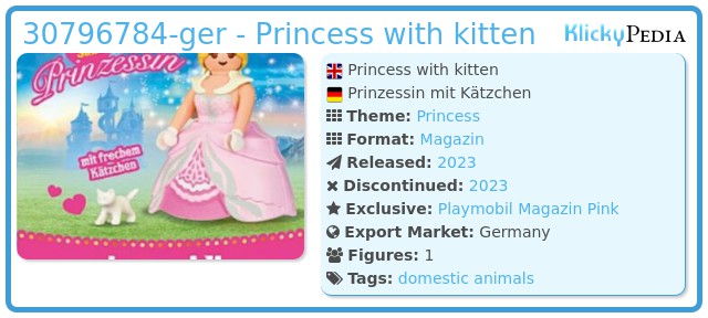 Playmobil 30796784-ger - Princess with kitten