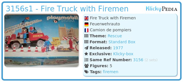 Playmobil 3156s1 - Fire Truck with Firemen