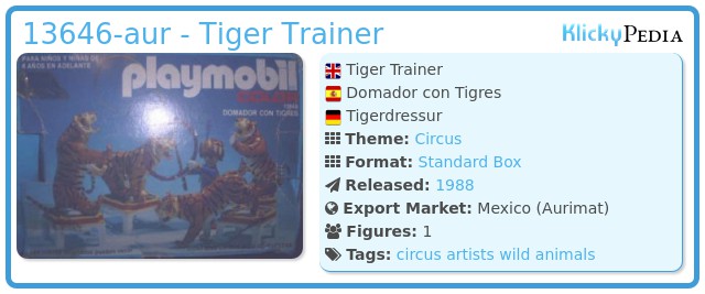 Playmobil 13646-aur - Tiger Trainer