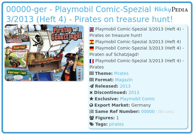 Playmobil 00000-ger - Playmobil Comic-Spezial 3/2013 (Heft 4) - Pirates on treasure hunt!