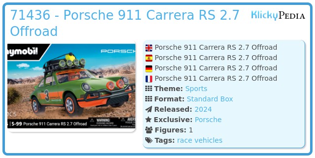 Playmobil 71436 - Porsche 911 Carrera RS 2.7 Offroad