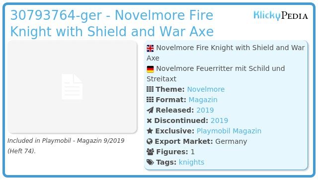 Playmobil 30793764-ger - Novelmore Fire Knight with Shield and War Axe