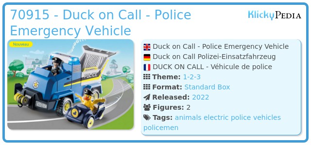 Playmobil 70915 - Duck on Call - Police Emergency Vehicle