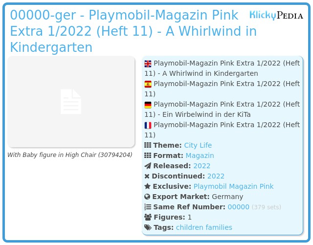 Playmobil 00000-ger - Playmobil-Magazin Pink Extra 1/2022 (Heft 11) - A Whirlwind in Kindergarten