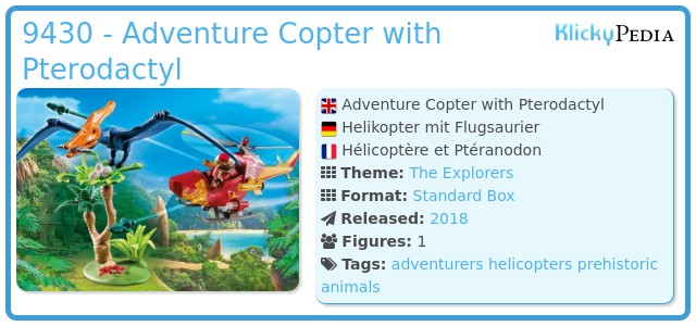 Playmobil 9430 - Adventure Copter with Pterodactyl