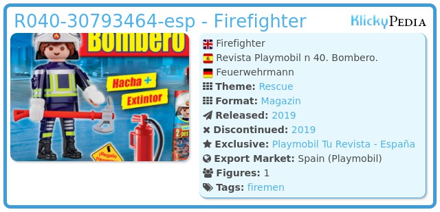 Playmobil R040-30793464-esp - Firefighter