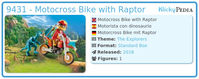 PLAYMOBIL ® 9431 MOTOCROSS-bike con Raptor NUOVO & OVP 