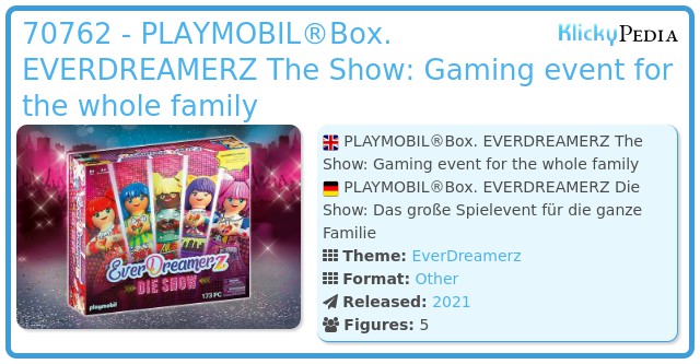Playmobil 70762 - PLAYMOBIL®Box. EVERDREAMERZ The Show: Gaming event for the whole family