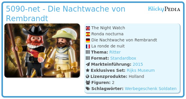 Playmobil 5090-net - Die Nachtwache von Rembrandt
