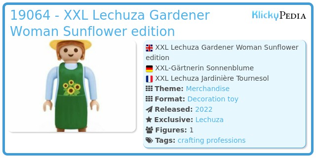 Playmobil 19064 - XXL Lechuza Gardener Woman Sunflower edition