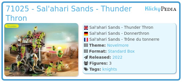 Playmobil 71025 - Sal'ahari Sands - Thunder Thron