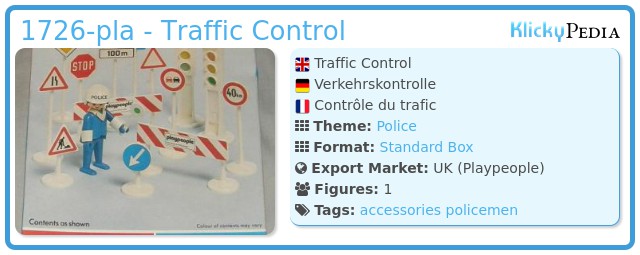 Playmobil 1726-pla - Traffic Control