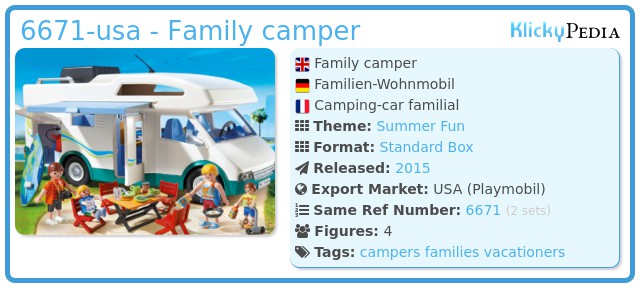 Playmobil 6671-usa - Family camper