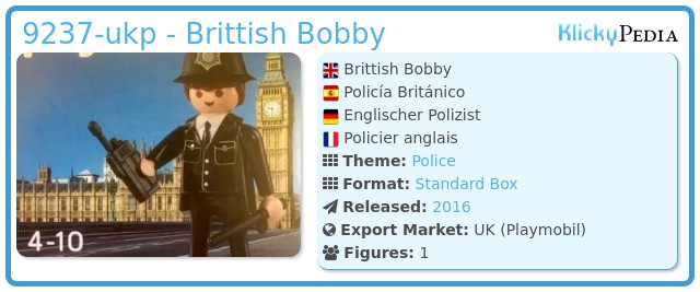Playmobil British Bobby 9237 Neu & OVP exclusiv Edition Englischer Polizist 