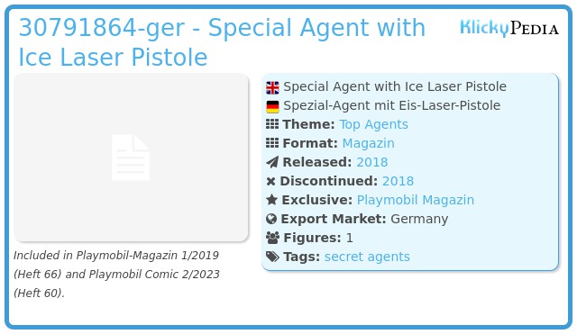 Playmobil 30791864-ger - Special Agent with Ice Laser Pistole